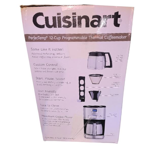 Cuisinart 12-Cup Program Coffee Maker Thermal Carafe Damaged Box Perfect Product - Picture 8 of 10